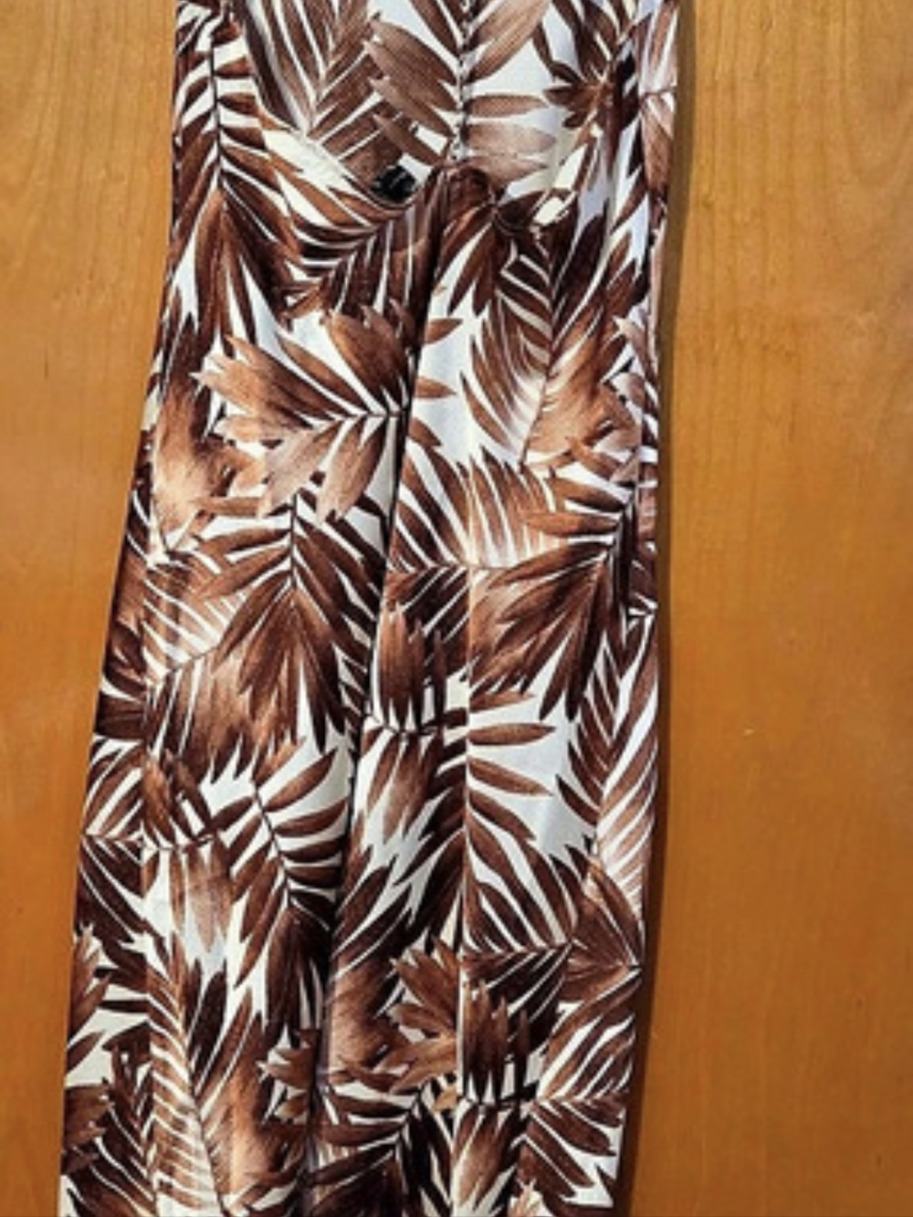 Forever 21 Tropical Leaf Maxi Dress in Brown & White Size Large NWT